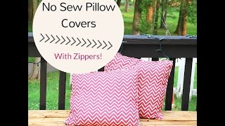 How to Make a No Sew Pillow Cover with Zipper