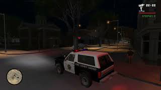 Police Ford Bronco chasing Plymouth Volare