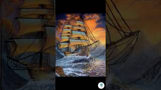 Sailboat Painting Tutorial / Ship Painting Technique Acrylic Paint #viral #trending #shorts