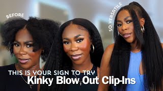 How To: Install Versatile Seamless Clip-ins | Half up Half Down with Bangs ♡ CurlsQueen