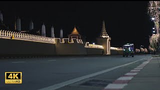 AROUND THE GRAND PALACE AT NIGHT  cinematic look in 4K #bangkok #thailand