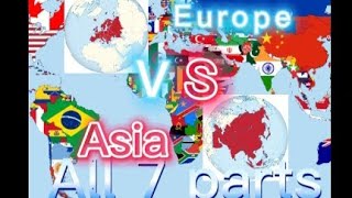 Europe vs Asia all 7 parts #viral #onlyeducation #countryballs #conflict