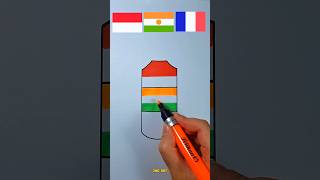 bendera kenegaraan Indonesia+India+France #flag #drawing #viral #art #shorts