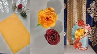 DIY Rose Flower With Paper || How To Make Rose Flower ? Paper Craft #shorts