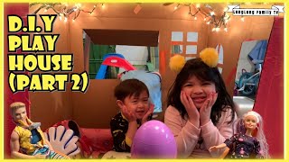 DIY Playhouse part 2 (fully furnished) | Learn shapes | Educational video | LengLeng Family Tv