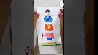 paper folding drawing step by step, a man's life #viral #shorts #cartoon #pls_subscribe #papercraft