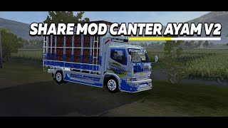 SHARE MOD CANTER AYAM V2 FULL MBOIS || MOD BUSSID FREE