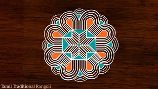 Simple and easy traditional padi kolam in2023 |Aadi velli special Rangoli for pooja room |Big  kolam