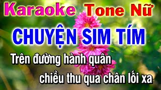 karaoke Chuyện Sim Tím Tone Nữ || Nhạc Sống Phương Hiếu Organ