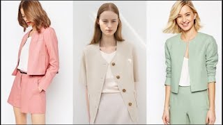 21 Outfits With Linen Collarless Jackets - How To Style - How To Wear