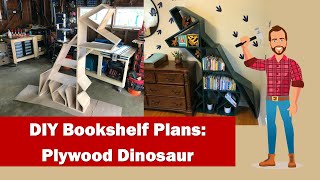 DIY Bookshelf Plans: Plywood Dinosaur