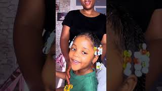 Cute hairstyle on natural hair. Kids hairstyle 😻