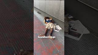 Small act of kindness changes the day of a homeless dad 🥹🙏 #explore