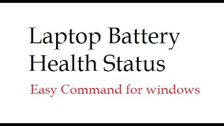 laptop battery health status report