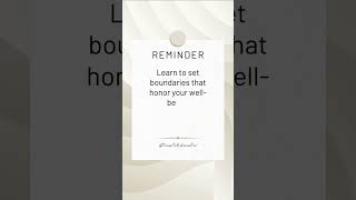 Learn to set boundaries that honor your well-being #shorts