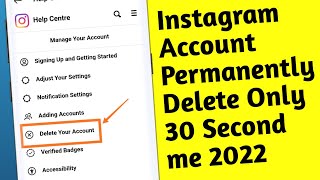 Instagram account delete kaise kare permanently | How to delete instagram account permanently