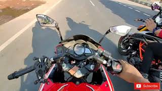 duke 250 vs rs 200 highway race. Duo battle race||