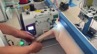 Blanket automatic cutting and sewing machine.