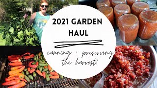 Garden Haul + Preserving | Canning | Freezing of Salsa, Marinara, Herbs, and Peppers