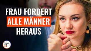 Frau fordert Männer zum Armdrücken heraus | @DramatizeMeDeutsch