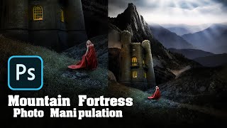 How to Create a Mountain Fortress Photo Manipulation Techniques !! Photoshop cc