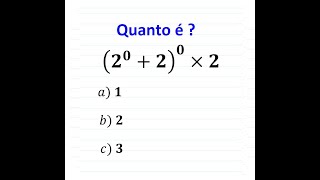 Quero Vê Você Acertar Essa! Potência Elevado a Zero. Matemática Básica Potenciação 01#