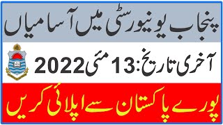 University of Punjab Jobs 2022 Online Apply || Punjab University Jobs 2022