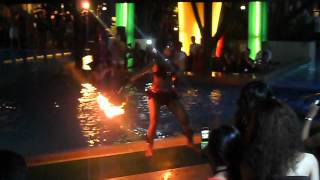 FIREQUEEN RACHEL LOBANGCO @  WET MANILA POOL PARTY (fire samurai and fire fan)