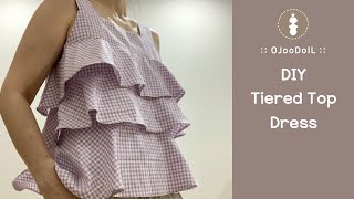 TUTORIAL : How to Sew a Tiered Top / DIY / FREE PATTERN/민소매티만들기