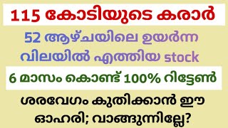 115 കോടിയുടെ കരാർ; 6 മാസം കൊണ്ട് 100% വളർച്ച; 52 ആഴ്ചയിലെ ഉയർന്ന വില തൊട്ട് Vaswani industries Ltd..