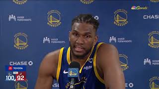 Kevon Looney Postgame Interview | Golden State Warriors beat Portland Trail Blazers 100-92