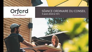 Séance ordinaire du conseil, 5 août 2024