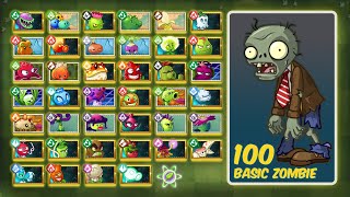 FREE and PREMIUM Plants With 1 Plant Food Vs 100 Basic Zombie - Who Will Win? - PvZ 2 Challenge