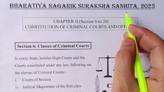 CLASSES OF CRIMINAL COURTS || SECTION 6 AND 7 OF BHARATIYA NAGARIK SURAKSHA SANHITA || LAW EXPLORER