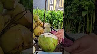 Awesome ! Green coconut cutting skills. #coconut #shorts