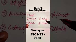 part 3 Most Important Synonyms #ssc #sscmts #motivation