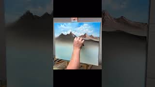 Fun Bob Ross style Landscape #art #artist #painting #oilpainting #artshorts #oilartist #artartist