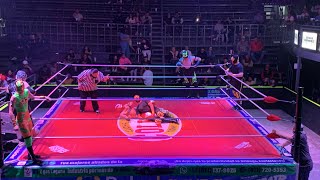 Angel Azteca Jr, Relampago y Dark Saint vs Fox Steel y Los Hermanos Asteroth