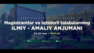 XX - Yosh olimlar, magistrantlar va iqtidorli talabalarning ilmiy - amaliy anjumani - TIQXMMI