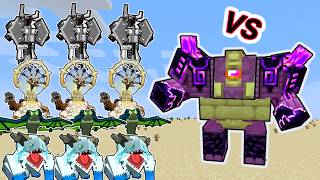 1 Ender Guardian Vs. 3 Mowzie's Mobs in Minecraft | 3vs1