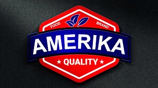 How to create FOOD BRNMAD Amerika Quality Logo icon design in Illustrator CC Tutorial