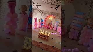 Baby shower balloon decoration with lord Krishna theme/baby shower/#babyshower #shorts #viral