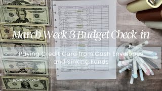 MARCH WEEK 3 BUDGET CHECK-IN | Cash Envelopes, Sinking Funds