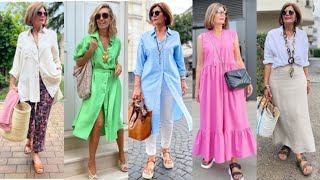 VERANO 2024/ OUTFITS Y COMBINACIONES DE MODA PARA MUJERES MADURAS