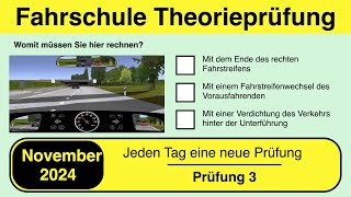 🚘 Führerschein Theorieprüfung Klasse B 🚗 November 2024 - Prüfung 3🎓📚