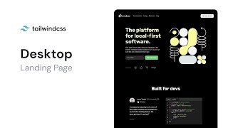 Dark theme landing page using Tailwind CSS