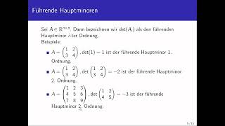 Hauptminorenkriterium (herantastend erklärt)