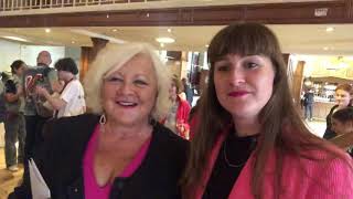 Bev Lyons with Karen Koren and daughter Katy at Gilded Balloon 2019 Edinburgh Festival