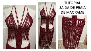 Tutorial Como Fazer Saída de Praia de Macrame | Top + Saia Longa