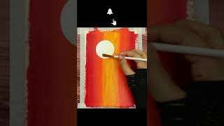 Painting Beautiful Scenery With Acrylic Colour / Acrylic Painting Tutorial For Beginners #Shorts